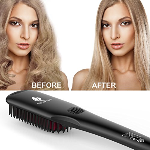2-in-1 Ionischer Haarglätter Bürste MCH Glätteisen Elektrische Glättungbürste Glättbürste Haarpflege mit kostenlosem hitzebeständigem Handschuh und Temperatursperrfunktion Haarbürste Kamm - 5