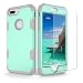 Produktbild Girlyard Tough Armor Hülle für iPhone 8 Plus Hybrid 3 in 1 Vorne und Hinten Bumper Schutz, Weich Silikon mit Hart PC Full Cover High Impact Defender Anti-Kratzer Stoßfest für Apple iPhone 8 Plus (5,5 Zoll) - Grün + Grau