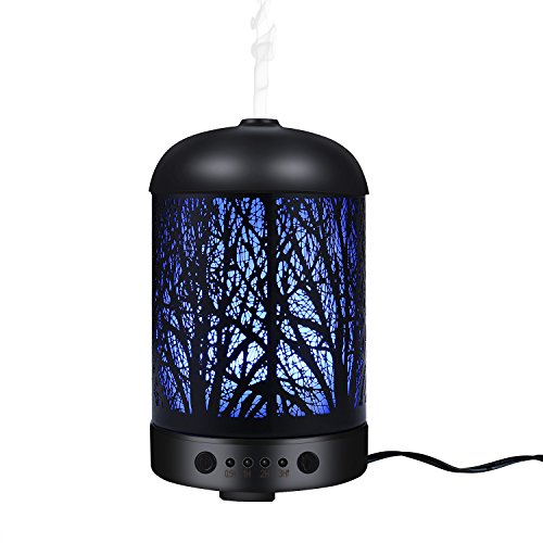 COOSA Luftbefeuchter 100ml Standard tragbare aroma diffuser, ätherisches Öl Diffusor Luftbefeuchter für Aromatherapie mit 7 LED-Licht für Haus und Büro - 3