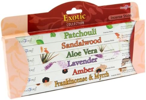 Stamford Incense Gift Pack - Exotic x 6 Packs (Patchouli, Sandalwood, Aloe Vera, Lavender, Amber, Frankincense & Myrrh) 37146 - FREE DELIVERY