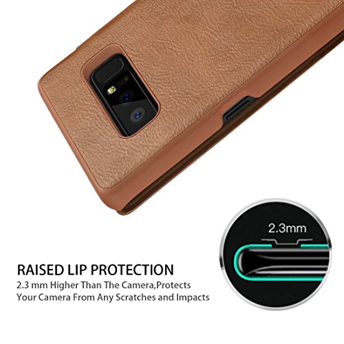 Nillkin Samsung Note 8 Funda  Premium PU Funda Protectora de Cuero con Funda para Tarjeta Samsung Galaxy Note 8  marr  n