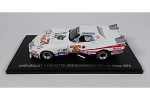 OPO 10 - Voiture Compatible avec Chevrolet Corvette Greenwood 007 Le Mans 1976 - Greenwood Darniche - Spark 1/43 pour Hachette Japon - 11