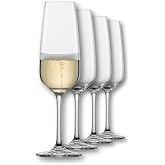 Schott Zwiesel Tulip Champagne Glass (Set of 4) | Timeless Champagne Flutes with Foam Tip, Dishwasher Safe Tritan Glass Glass