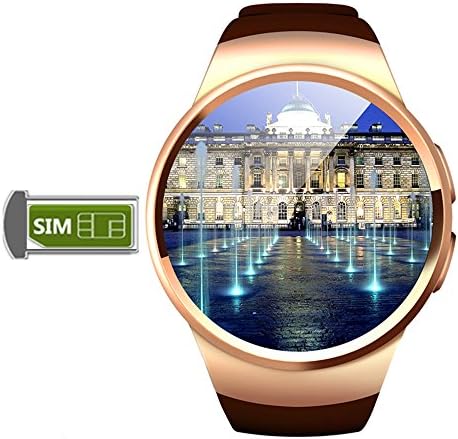 eKingdee R6 HD IPS Round Screen IOS Android Smart Watch with SIM card for iPhone Smartphone (gold)
