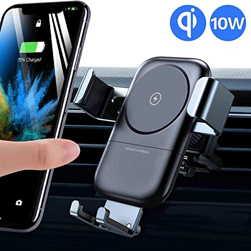 andobil Upgraded Wireless Car Charger Mount, Auto-clamping 10W/7.5W QI Fast Charging High Stability Adjustable Car Phone Holder 2 In 1 Air Vent for iPhone 11/11 Pro/X/8 Plus Samsung Galaxy S10/S9/S9+