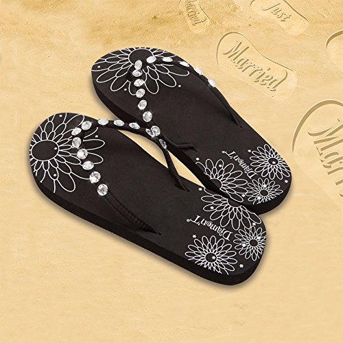 just married imprint flip flops