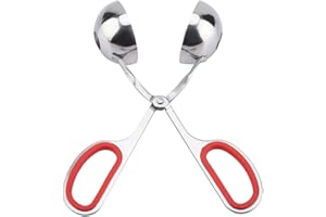 Agatige Stainless Steel Meat Ballers, Large Nonstick Meatball Scoop Ball Maker Ice Tongs Cake Pop Maker Melon Baller Cookie Dough Scoop for Cake Pop, Ice Cream Scoop(Red)