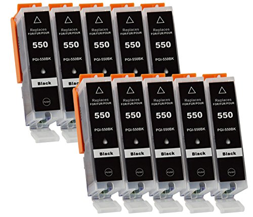 10x Druckerpatrone black kompatibel für Canon PGI-550 CLI-551 XL mit Chip für Canon Pixma IP 7250 MG 6350 5650 MX 725 925 - 2