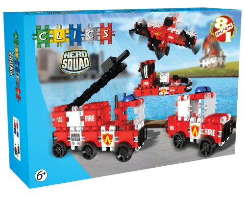 Clics Toys - Héroes Bomberos Caja, 8 Modelos en 1 (BBM NV BC002)