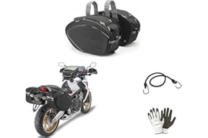 FARBROTHERSONLINE Mehrzweck-Tasche, 1 Paar Seitentaschen Givi EA100B, 40 l, Linie Easy-T, für Motorrad, Scooter, universelle Montage mit Klettverschluss, Schwarz + gratis