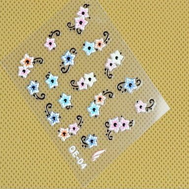 3D Stereoscopic Nail Stickers Luminous Color Foaming (Color Randomly)