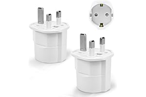 TOWKOM 2 Piezas Adaptador Enchufe UK a español Tipo G, Adaptador de Viaje 2-Pin Europa a 3-Pin Reino Unido con Seguridad para niños para Escocia Irlanda Maldivas Dubai Gran Bretaña Singapur Hong Kong