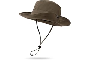 Clakllie Wasserdicht Fischerhut UV Schutz Wanderhut Safari Hut Herren Safari Hut mit Kinnband Atmungsaktiver Sonnenschutz Dschungelhut für Damen und Herren