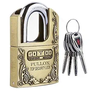 Pullox SSEA_14 Cylindrical, Key Padlock (Golden, Polished Finish) Taivan TECHNOLOGY anti theft hard steel key padlocks 4 unique key