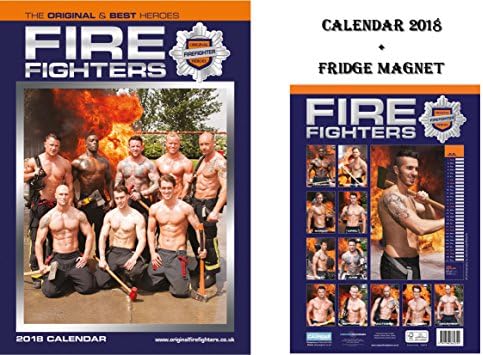 FIREFIGHTERS A3 CALENDAR 2018 + FIREFIGHTERS FRIDGE MAGNET