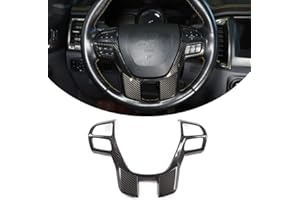 DIYUCAR Adhesivo para decoración de volante de coche de fibra de carbono para Ford Ranger Wildtrak 2015-2021 Accesorios interiores (fibra de carbono)