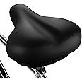 Xmifer Oversized Bike Seat, Comfortable Bike Seat - Universal Bicycle Saddle - Waterproof Leather Bicycle Seat with Extra Padded Memory Foam - Bicycle Seat for Men/Women (Black)