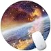 Produktbild SEBOM Runde Gaming-Mauspad Anti-Rutsch-Gummi-Mauspad Schreibtisch-Pad Desktop-Dekor-Gamer-Mauspad Spezielle Oberfläche erhöht die Geschwindigkeit und Präzision von 200*200*3mm Blaue und gelbe Galaxie