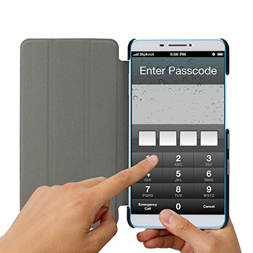 Lenovo Tab 3 7.0 Plus Hülle, Infiland Ultra Dünn Tri-Fold Muschel hochwertiges PU Leder Ultra Schlank Superleicht Ständer Shell Cover Schutzhülle Etui Tasche für Lenovo Tab 3 7.0 Plus(Dunkleblau) - 4