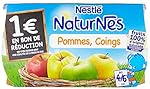 Nestlé Bébé Naturnes Compote Pommes Coings dès 4 mois 4 x 130g - Lot de 3