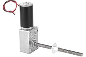 Hyuduo Gear Motor with Worm Gear, Motor for Reduction of Screw Box, Motor with Double Ball Bearings with Thread M8 (Reduction Ratio 200), Gear Motor