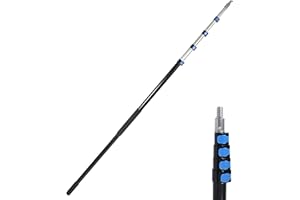 campMax Multi-Purpose 24ft Extension Pole, Lightweight Durable Aluminum Alloy Telescopic Pole for High Ceilings Window Cleaning Paint Roller（Pole Only）