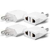 Oliveria European to American Plug Adapter, 4 Pieces for Europe/USA/China/Japan/Canada/Mexico - White