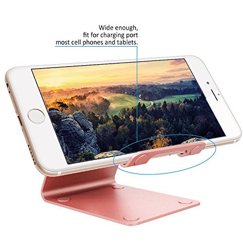Ifecco Handy Halterung iPhone Ständer Aluminum Handy Ständer Telephone Ständer für Android Smartphone iPhone 7/6/5S/5 Galaxy S4/S5 (rose golden) - 2