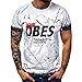 Produktbild Kurzarm T-Shirt,Sommer Lässige Druck Patchwork O-Kragen Kurzarm Tops Atmungsaktiv Bluse Sport Fitness Tunika Oberteile Sweatshirt Weiß,L