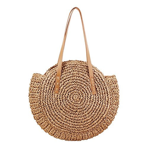 Preisvergleich Produktbild WDOIT Strohtaschen Damen Handtaschen Sommer Strohsack Crossbody Tasche Retro Schulterbeutel Freizeit Geflochten Strandtasche