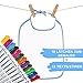 Price comparison product image Baby White Paint Bibs for Baby Shower 10 Cotton Dribble Bibs and 12 Premium Markers Textile Pens Ideal for DIY and Painting Perfect Gift for Baby Shower Party
