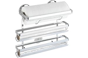 Wenko Magic-Loc portarrollos de Cocina Trio - Fijar sin taladrar, Metal Cromado, 33 x 32 x 16 cm, Cromo Brillante