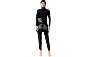 WOWDECOR Islamic Swimwear Muslim Swimsuits for Women Girl Full Cover Burkini Swimming Beachwear