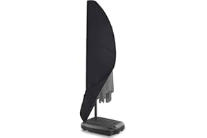 Ankier Parasol Cover, 2.7m Large Waterproof Cantilever Umbrella Cover - 420D Oxford Fabric Banana Parasol Protecter in Sun (Black)