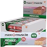 Maximuscle Promax Lean High Protein Bar, Cookie Dough, 60 g, Pack of 12