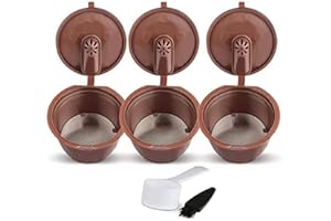 RECAFIMIL Cápsulas de filtro de café reutilizables recargables Filtro de actualización para cafetera Dolce Gusto Para cápsula de café Dolce Gusto 3 cápsulas con cepillo
