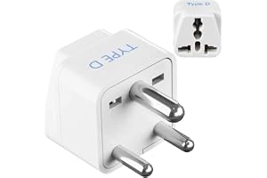 Ceptics (USA, UK, China & More) to India (Type D) Travel Adapter Plug - CE Certified - RoHS Compliant (GP-10)