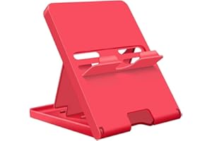 RIXERKOC Ständer kompatibel mit Nintendo Switch, Verstellbarer Switch Konsolenständer, tragbarer Faltbarer Switch Zubehörhalter (Rot)