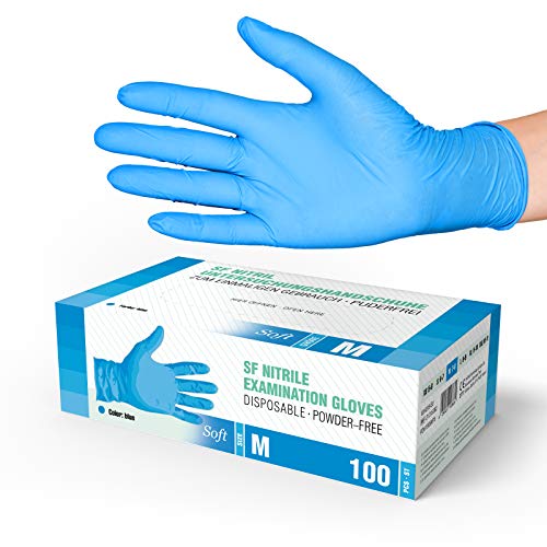 SF Medical Products Soft Nitrilhandschuhe blau puderfrei, Größe M, 100St./Box