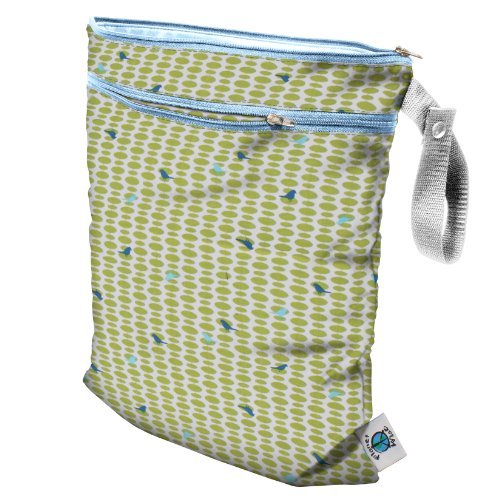 Planet Wise Reusable, Waterproof Wet/Dry Cloth Nappy Bag (Meadow Tweets)