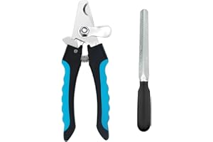 ZENVALY Tagliaunghie Cane e Gatto con Protezione e Blocco di Sicurezza, Acciaio Inossidabile Strumento Toelettatura per Zampe di Animali Domestici con Lima per Unghie, per Cani Piccola, Media, Grande