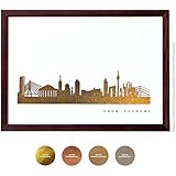 DÜSSELDORF Gold-Print Fine Art Kunstdruck in Gold Kupfer Silber Rosegold, Hochzeitsalbum personalisierbar, DÜSSELDORF Skyline-Poster, Geschenkidee Jahrestag Hochzeitstag Verlobung von 44spaces
