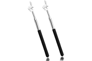 MAKOTO NOBU 2 Stück Zeigestab Ausziehbar, Teleskop Lehrer Zeiger, Ausziehbar Edelstahl Mini einziehbar Klassenzimmer Zeiger für Grundschule Kindergarten Lehrer