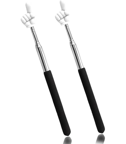 4 Puntatori Telescopici A Forma Di Dito Per Insegnanti – Estensibili Da 20 A 67 Cm – Colorati In Bianco, Azzurro, Rosa Chiaro E Rosa Scuro - 2