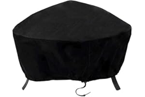 ValueHall Heavy Duty Fire Pit Cover - Waterproof 600D Outdoor Round Patio Firepit Bowl Cover - Drawstring Cord V7084B (92 x 31cm)