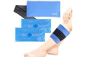 Newgo 2 Ghiaccio Gel Riutilizzabile (27.5 x 13.5cm) Compressa fredda calda, Include 1 Copertura Multiposizione in Tessuto con Fascia - Terapie caldo/freddo