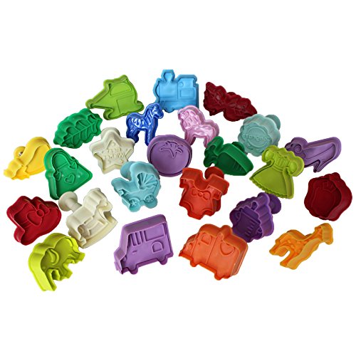 28 teiliges Plastik Keks Ausstechformen Set mit Auswerfer von Kurtzy TM - 2