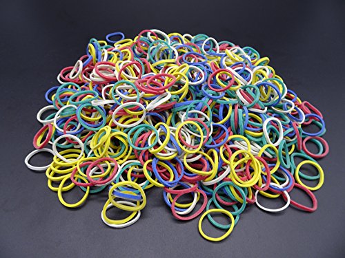 Progom - Gomas Elasticas - 25   16 mm x 1 7mm - colores mezclados  rojo  verde  azul  blanco  amarillo negro  - bolsa de 1kg