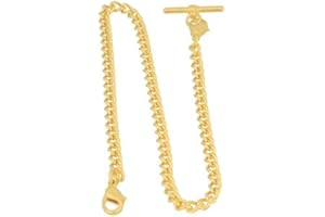 PUREGREY Albert - Cadena para Reloj de Bolsillo con Extremo en T y 2 mosquetones, Color Dorado