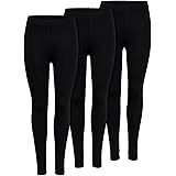 Only Confezione 3 Paia di Leggings Donna Color Nero - Coprenti - per Tempo Libero, Sport, Yoga o Fitness. 95% Cotone 15209151